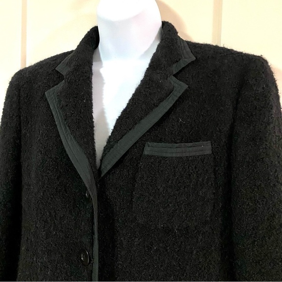 Prague II Italian Black Tuxedo Blazer Jacket Size 6 Sherpa Business Casual - Picture 4 of 16